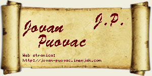Jovan Puovac vizit kartica
